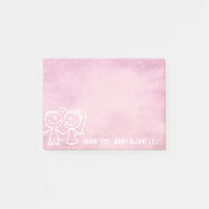Nya bröllopsfavoriter för Tack-Rosa Post-it Block