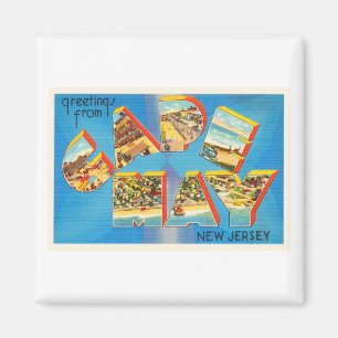 Nya Cape May #2 - vintage resorVykort för jersey Magnet