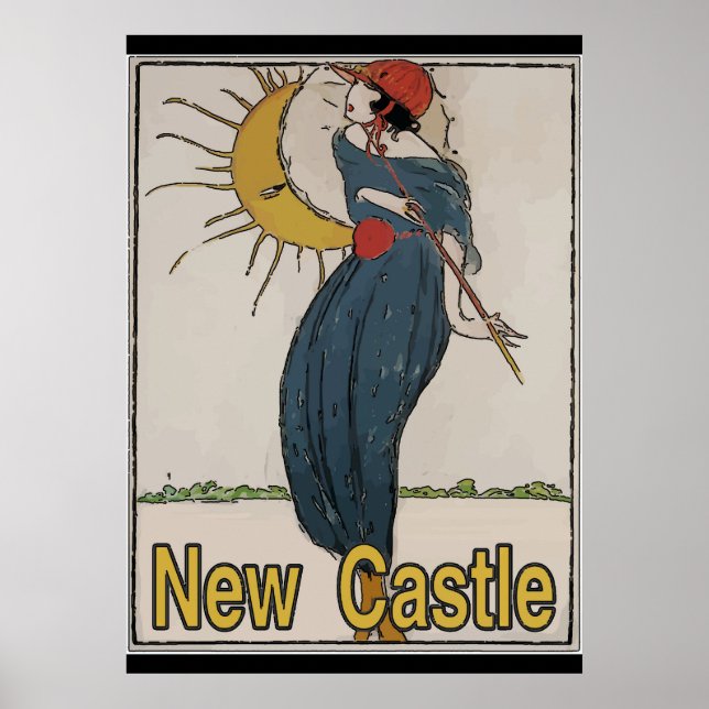 Nya Castle Vintage Stil Poster (Framsidan)