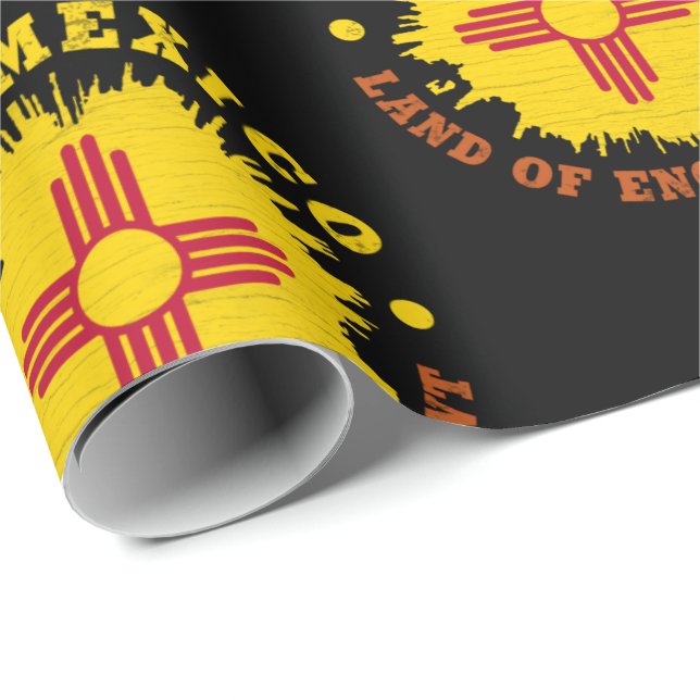 NYA DELSTATENS FLAGGA NEW MEXICO PRESENTPAPPER (Rullad Hörn)