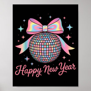 Nya Disco Boll Lyx Guld Gott Nytt År Poster