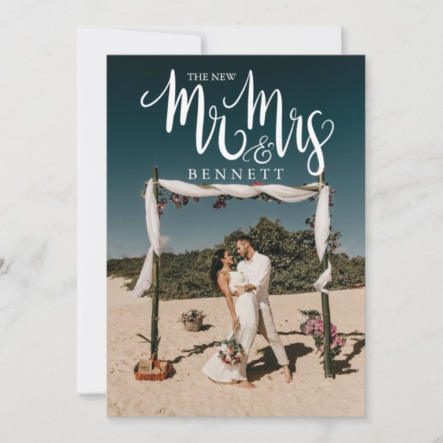 Nya Elopement Bröllop, annonseringsfoto Inbjudningar (Framsida)