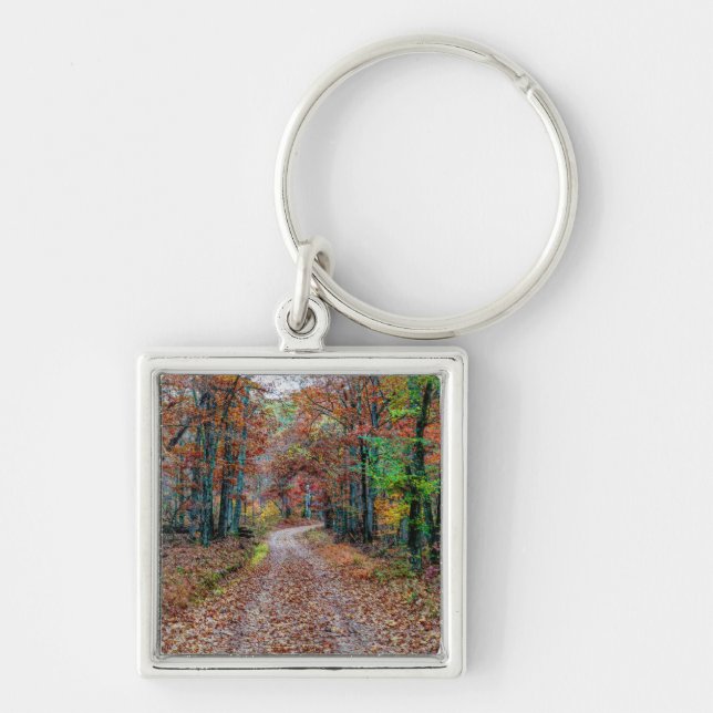 Nya fall på Dirt Road Fyrkantig Silverfärgad Nyckelring (Framsidan)