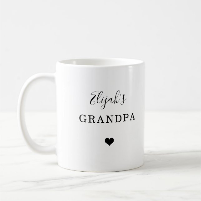 Nya farfar - Barnets Namn med enkelt hjärta Kaffemugg (Vänster)
