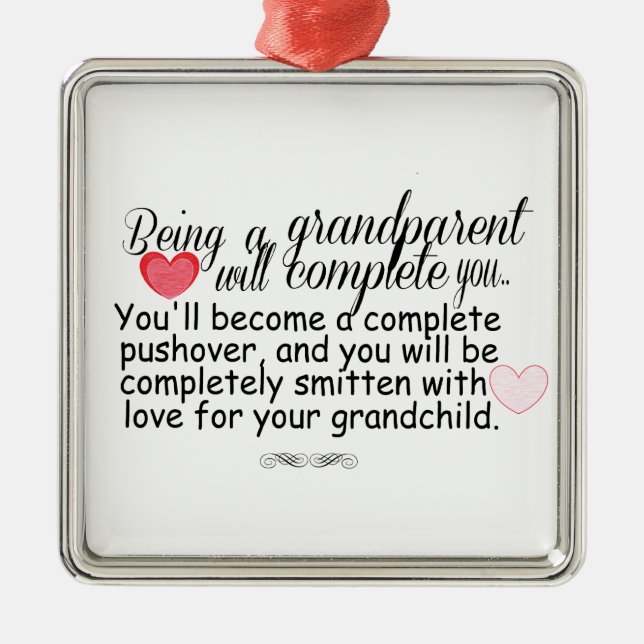 Nya farföräldrar julgransprydnad metall (Framsidan)