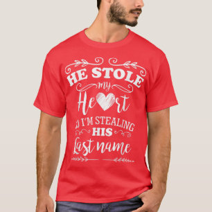 Nya färger han stal mitt hjärta Rolig brud att var T Shirt