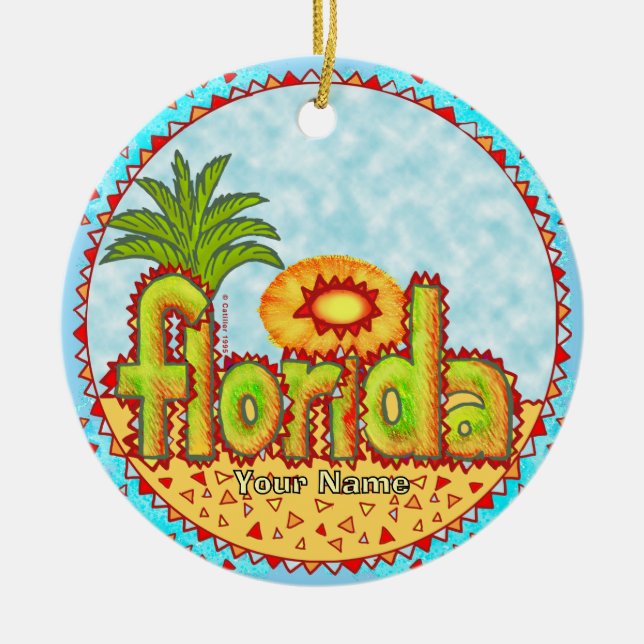 Nya Florida Sol Julgransprydnad Keramik (Framsidan)