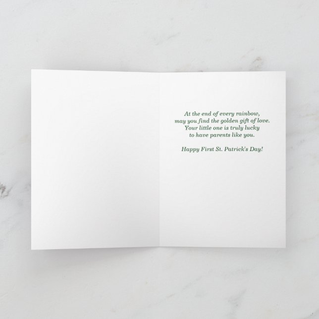 Nya Föräldrar Första St Patricks Day Skogsmark Dju Kort (Inuti)