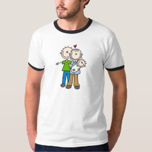 Nya föräldrar med babyTshirts och gåvor Tröja