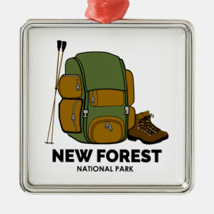 Nya Forest National Park-ryggsäck Julgransprydnad Metall