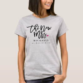 Nya fru (Namn) Est. Ditt Bröllop-år Tee Shirt
