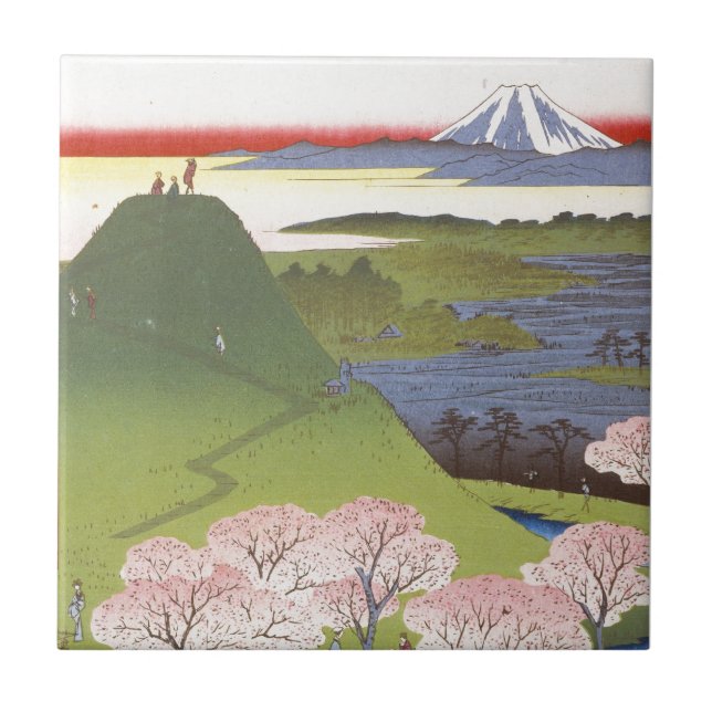 "Nya Fuji" Hiroshige Kakelplatta (Framsidan)