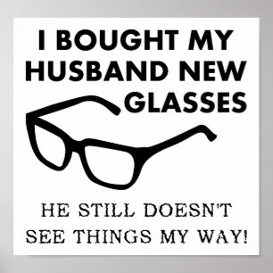 Nya glasögon i make, lustigt Poster