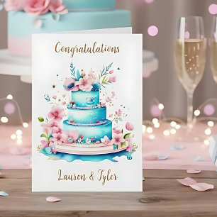 Nya Grattisar Bröllop Cake Kort
