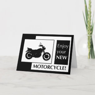 Nya Grattisar för motorcykel, svartvitt Kort