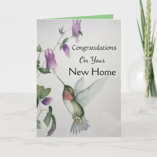 Nya Grattisar Lycklig Hummingbird Kort (Framsida)