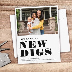 NYA GRÄVER enkel fotomodern, minimal Flytta Meddelande Vykort