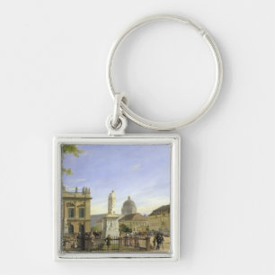 Nya Guardshouse, arsenal, princes Slott & Fyrkantig Silverfärgad Nyckelring