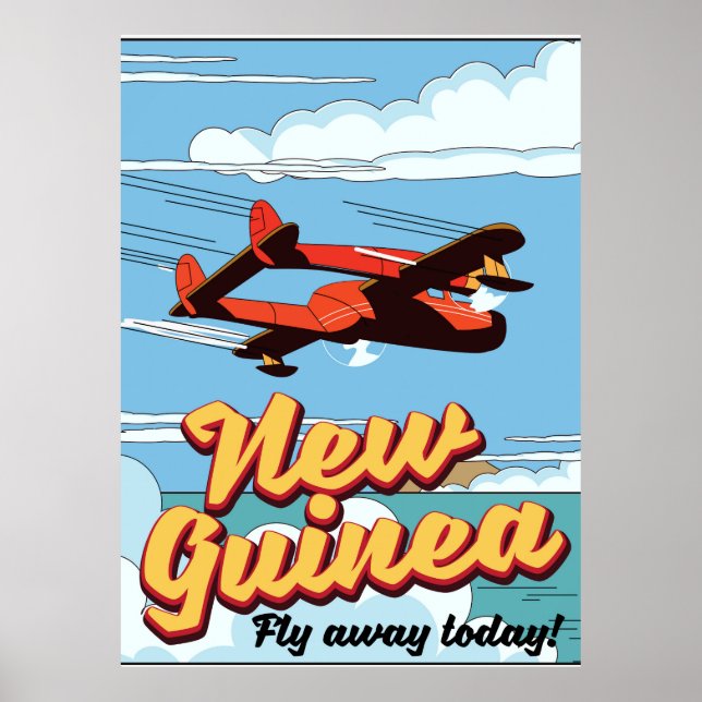 Nya Guinea-äventyrsaffisch. Poster (Framsidan)