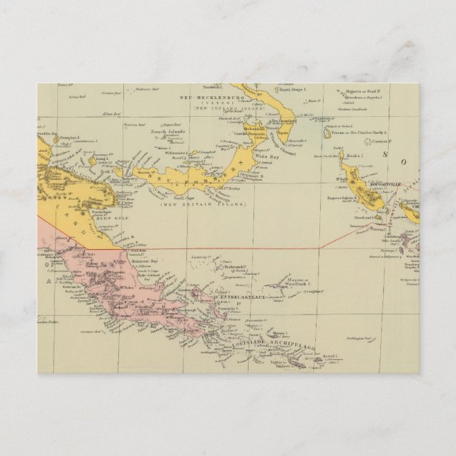 Nya Guinea och Salomonöarna Vykort (Framsida)