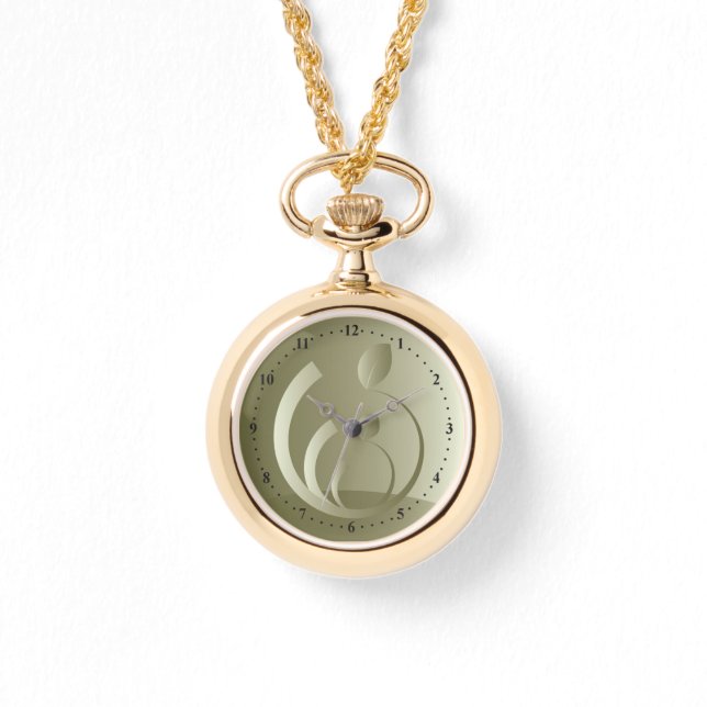 nya guldfärgade löv armbandsur (Framsida)