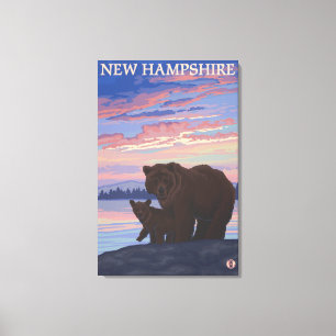 Nya HampshireBear och unge Canvastryck