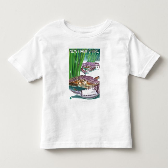 Nya HampshireCrab och fiskare T Shirt (Framsida)