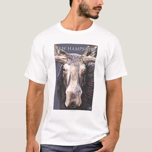 Nya HampshireMoose upp slut T Shirt (Framsida)