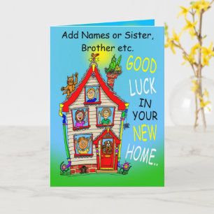 Nya hem i lycklig kort