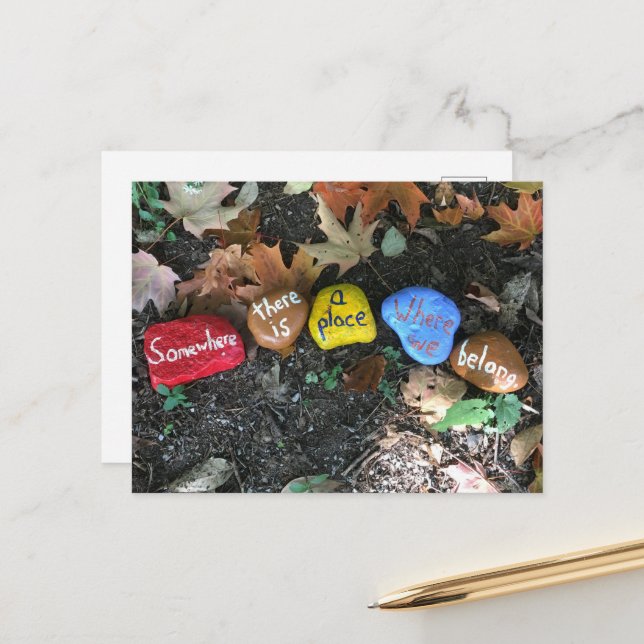 Nya hem i Rustic Land Stil Meddelande Vykort (Fram/Back In Situ)