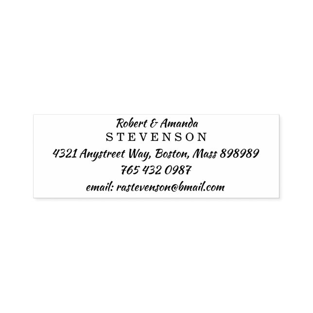 Nya hem par Namn & Adress Självfärgande Stämpel (Design)