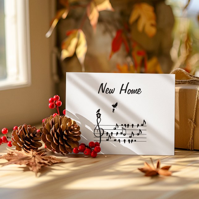 Nya hem, sång-fågel med nyckel från nya hem spara datumet (Skapare uppladdad)