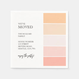 Nya hemmet adress rosa Peach-meddelandet party Pappersservett