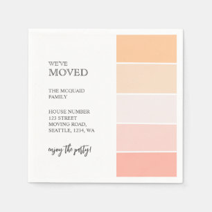 Nya hemmet adress rosa Peach-meddelandet party Pappersservett