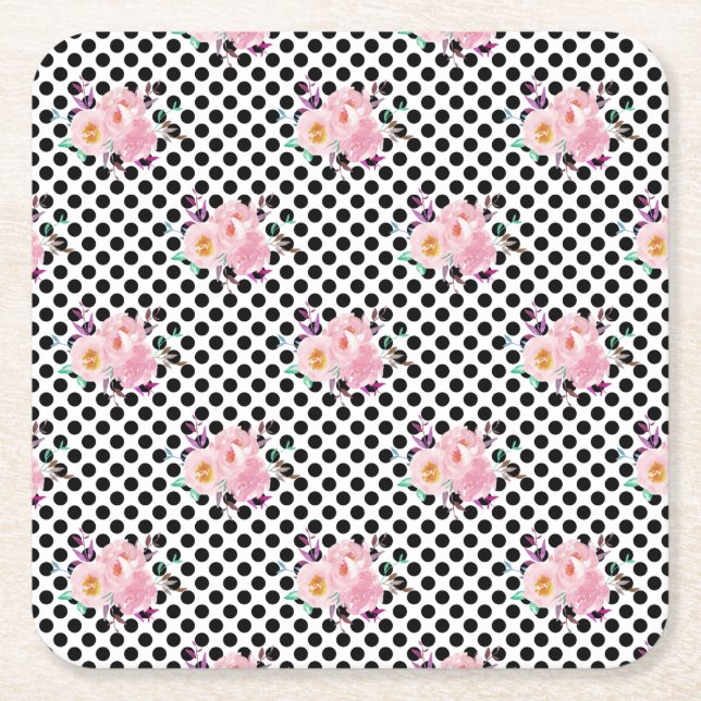 Nya Hempresenter Vattenfärg Blommiga Papper Underlägg Papper Kvadrat (Framsidan)