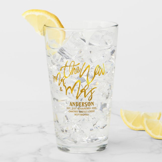 Nya herr och fru (lägg till namn, datum, plats) Gu Glaskopp (Framsida Ice)