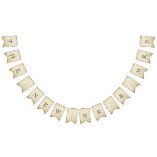 Nya herr och fru Vintage bröllop Vimplar