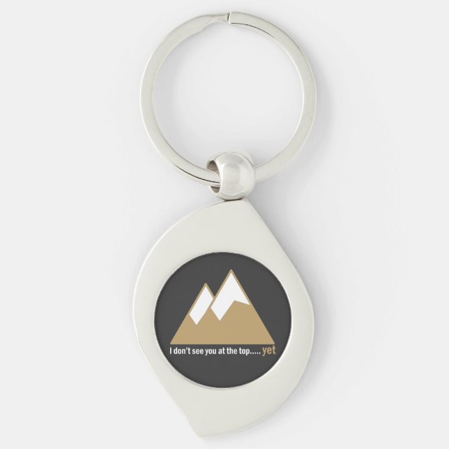 Nya höjder: Klipp till framgång Swirl Silverfärgad Nyckelring (Framsidan)