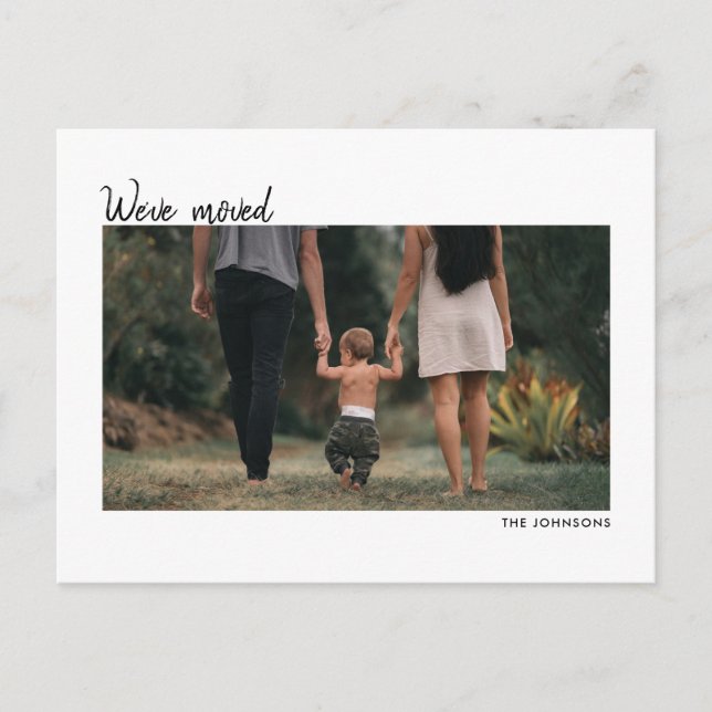 Nya Hus Vi har flyttat House-uppvärmningsfoto i Ad Vykort (Framsida)