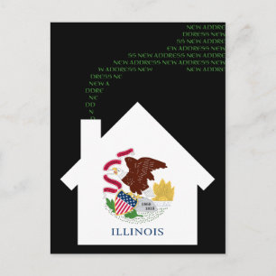 nya illinois adress meddelande vykort