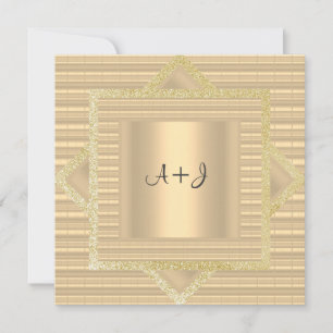 NYA INBJUDANDEN GULD SEPIA ELEGANT BRÖLLOP INBJUDNINGAR
