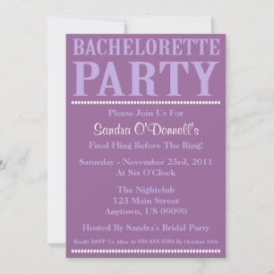 Nya inbjudningar till Bachelorette Party Violet/Li