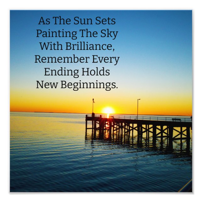 Nya inledningar, Sunset Motivational Quotes, Fototryck (Framsidan)