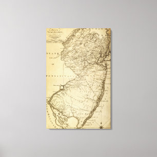 Nya JerseyPanoramic MapNew Jersey Canvastryck