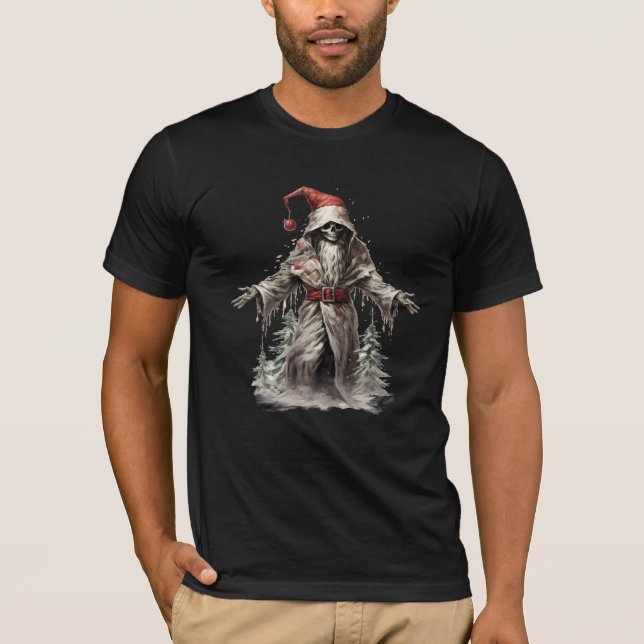 Nya julafton Messenger: Santa Skeleton T-Shirt (Framsida)
