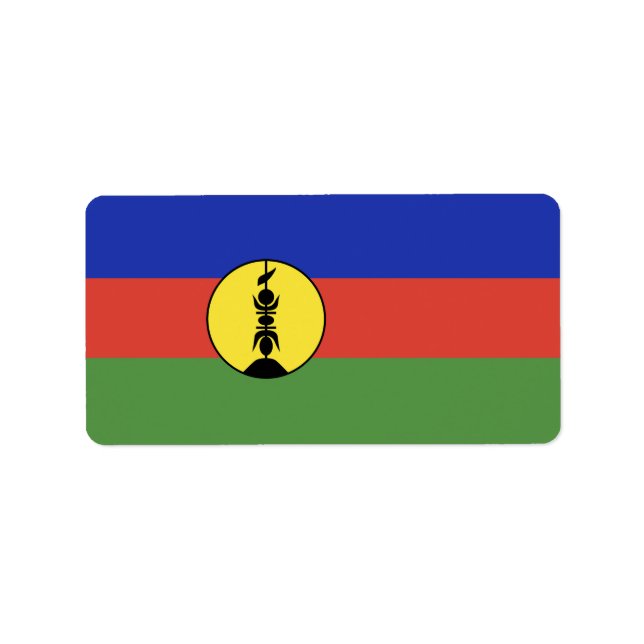 Nya Kaledonien flagga Adressetikett (Framsidan)