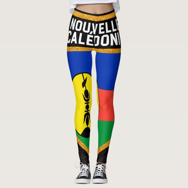 Nya Kaledonien Flagga Leggings (Framsida)