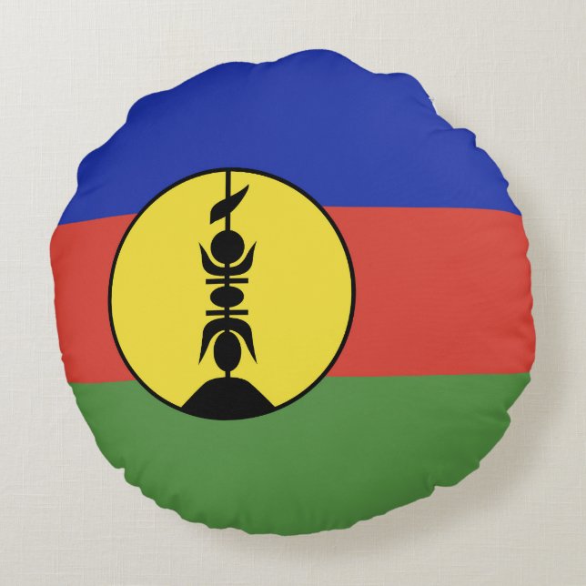 Nya Kaledonien flagga Rund Kudde (Baksidan)