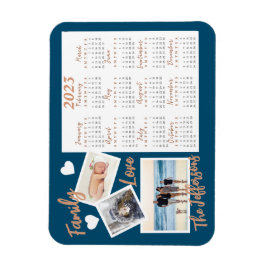 Nya kalenderfoton i Modern Blue & Guld Magnet