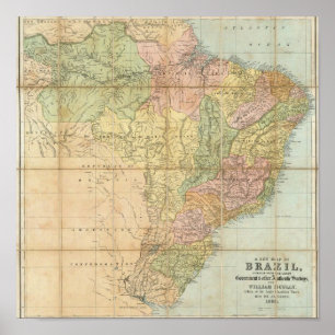 Nya karta i Brasilien Poster